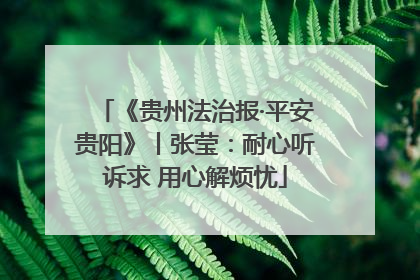 《贵州法治报·平安贵阳》丨张莹：耐心听诉求 用心解烦忧