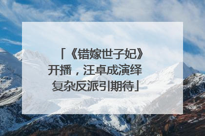 《错嫁世子妃》开播，汪卓成演绎复杂反派引期待