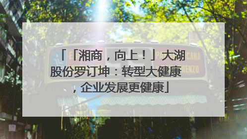 「湘商，向上！」大湖股份罗订坤：转型大健康，企业发展更健康