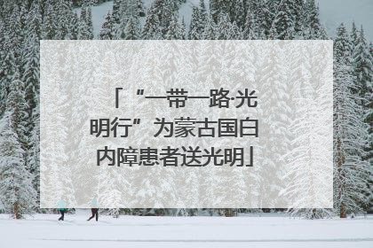 “一带一路·光明行”为蒙古国白内障患者送光明