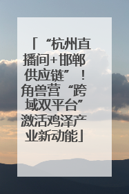 “杭州直播间+邯郸供应链”！角兽营“跨域双平台”激活鸡泽产业新动能
