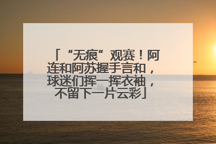 “无痕”观赛！阿连和阿苏握手言和，球迷们挥一挥衣袖，不留下一片云彩