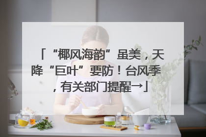 “椰风海韵”虽美，天降“巨叶”要防！台风季，有关部门提醒→