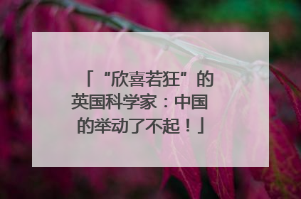 “欣喜若狂”的英国科学家：中国的举动了不起！