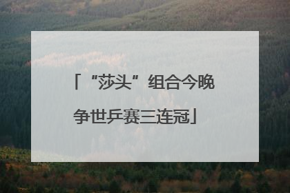 “莎头”组合今晚争世乒赛三连冠