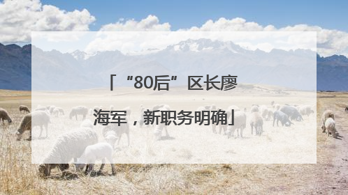 “80后”区长廖海军，新职务明确
