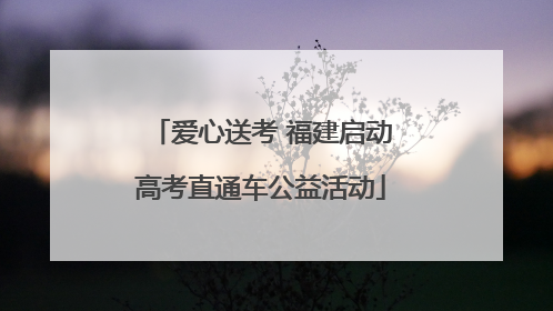 爱心送考 福建启动高考直通车公益活动