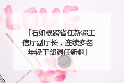 石如根跨省任新疆工信厅副厅长，连续多名年轻干部调任新疆