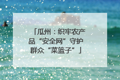 瓜州：织牢农产品“安全网”守护群众“菜篮子”