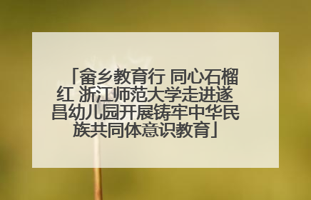 畲乡教育行 同心石榴红 浙江师范大学走进遂昌幼儿园开展铸牢中华民族共同体意识教育