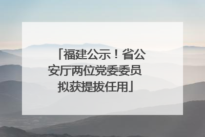 福建公示!省公安厅两位党委委员拟获提拔任用