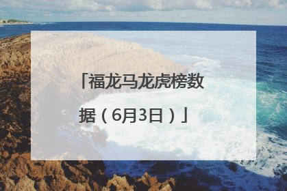 福龙马龙虎榜数据（6月3日）
