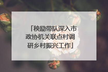 秧励带队深入市政协机关联点村调研乡村振兴工作