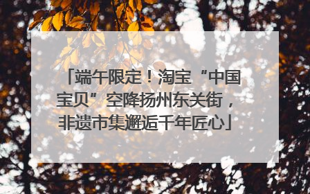 端午限定！淘宝“中国宝贝”空降扬州东关街，非遗市集邂逅千年匠心