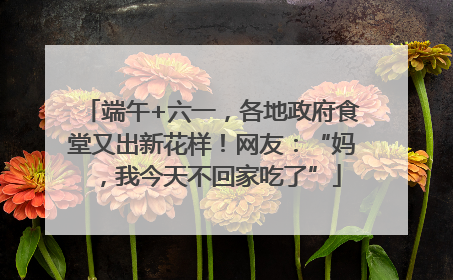 端午+六一，各地政府食堂又出新花样！网友：“妈，我今天不回家吃了”