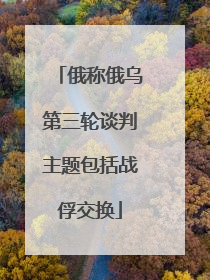 俄称俄乌第三轮谈判主题包括战俘交换