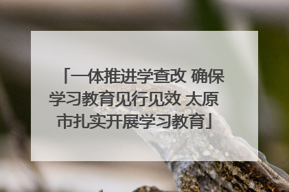 一体推进学查改 确保学习教育见行见效 太原市扎实开展学习教育
