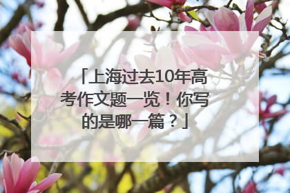 上海过去10年高考作文题一览！你写的是哪一篇？