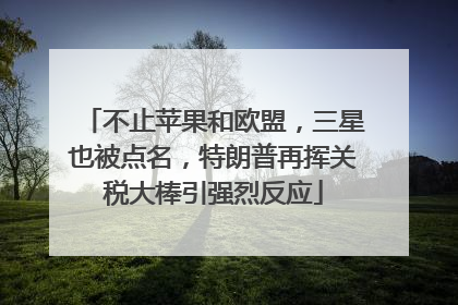 不止苹果和欧盟，三星也被点名，特朗普再挥关税大棒引强烈反应