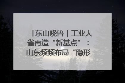 东山晓鲁｜工业大省再造“新基点”：山东频频布局“隐形冠军”背后