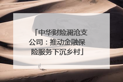中华财险澜沧支公司：推动金融保险服务下沉乡村