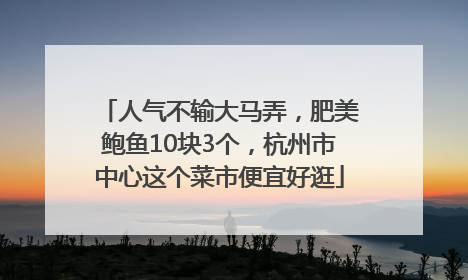 人气不输大马弄，肥美鲍鱼10块3个，杭州市中心这个菜市便宜好逛