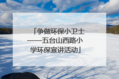 争做环保小卫士——五台山西路小学环保宣讲活动