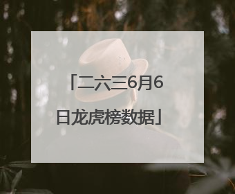 二六三6月6日龙虎榜数据