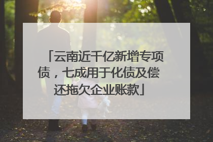 云南近千亿新增专项债，七成用于化债及偿还拖欠企业账款