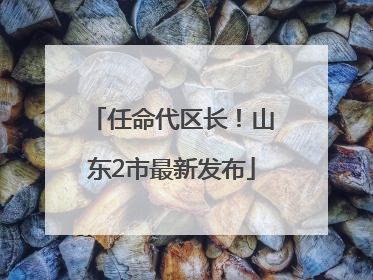任命代区长！山东2市最新发布