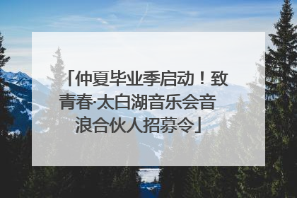 仲夏毕业季启动！致青春·太白湖音乐会音浪合伙人招募令