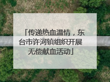 传递热血温情，东台市许河镇组织开展无偿献血活动