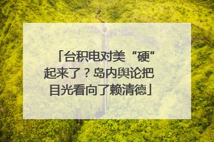 台积电对美“硬”起来了？岛内舆论把目光看向了赖清德