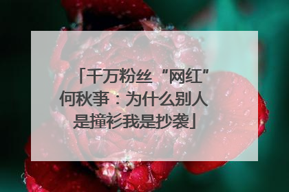 千万粉丝“网红”何秋亊：为什么别人是撞衫我是抄袭