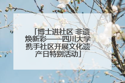 博士进社区 非遗焕新彩——四川大学携手社区开展文化遗产日特别活动