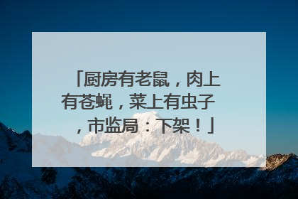 厨房有老鼠，肉上有苍蝇，菜上有虫子，市监局：下架！