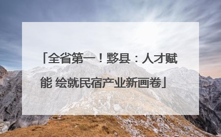 全省第一！黟县：人才赋能 绘就民宿产业新画卷