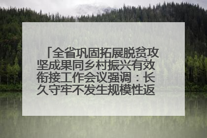 全省巩固拓展脱贫攻坚成果同乡村振兴有效衔接工作会议强调：长久守牢不发生规模性返贫致贫底线 王宁出席并讲话 王予波主持