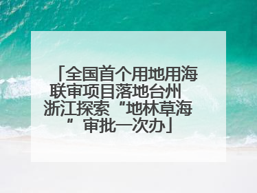 全国首个用地用海联审项目落地台州 浙江探索“地林草海”审批一次办