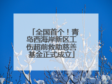全国首个！青岛西海岸新区工伤超前救助慈善基金正式成立