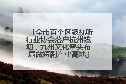 全市首个区级视听行业协会落户杭州钱塘，九州文化牵头布局微短剧产业高地