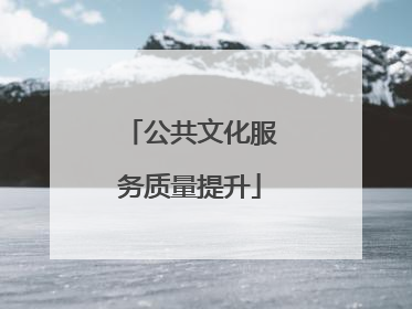 公共文化服务质量提升