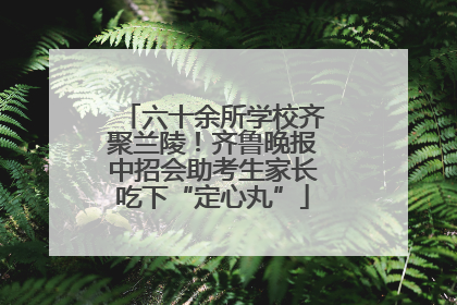 六十余所学校齐聚兰陵！齐鲁晚报中招会助考生家长吃下“定心丸”