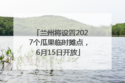 兰州将设置2027个瓜果临时摊点，6月15日开放