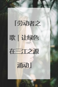 劳动者之歌｜让绿色在三江之源涌动