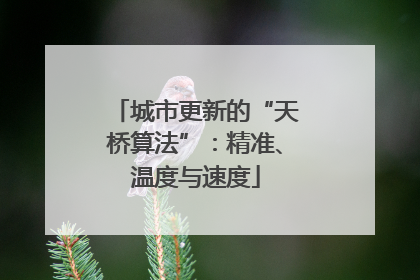 城市更新的“天桥算法”：精准、温度与速度