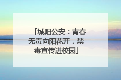 城阳公安：青春无毒向阳花开，禁毒宣传进校园