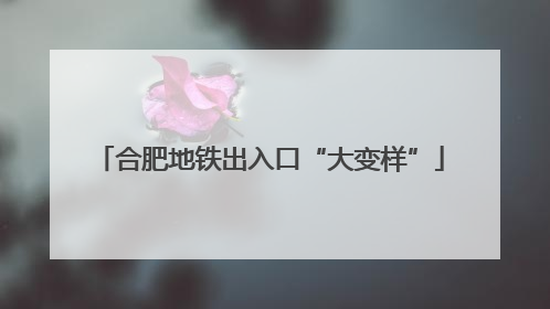 合肥地铁出入口“大变样”