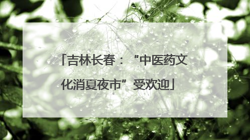 吉林长春：“中医药文化消夏夜市”受欢迎
