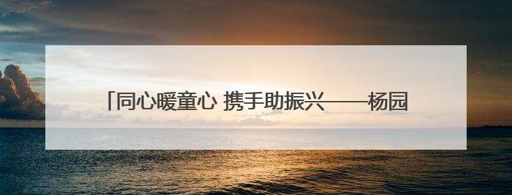 同心暖童心 携手助振兴——杨园街道汇聚多元力量关爱乡村儿童